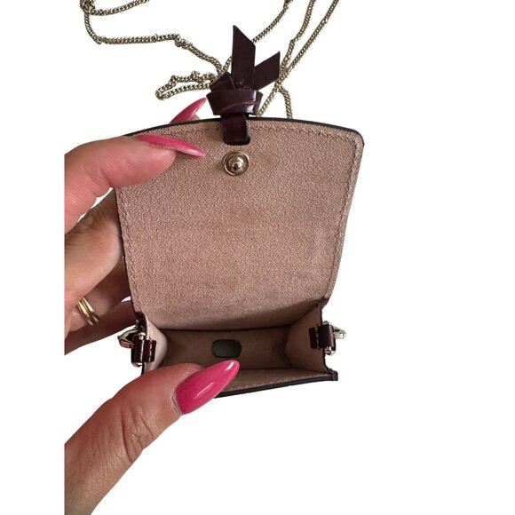 KATE SPADE Burgundy Air Pod Pro Case Micro Crossbody Bag - Picture 5 of 7